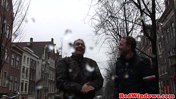Cumshowered Dutch Prostitute Jerks Tourist