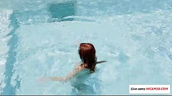 Redhead Czech Teen With Amazing Body Swimming Video