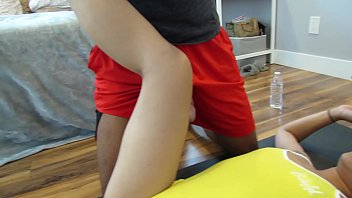 Asian Teen Working Out Gets A Big Dick Work Out