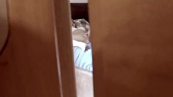 Spying Behind A Door A Teen Stepdaughter Masturbating In Bedroom And Coming Very Intense